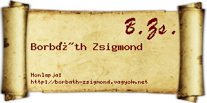 Borbáth Zsigmond névjegykártya