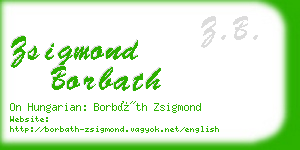 zsigmond borbath business card